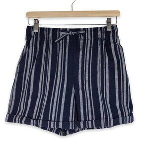 Navy Linen Blend Shorts Size Small